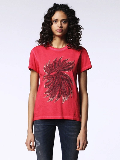 Diesel Lu-t-lully T-shirts In Red