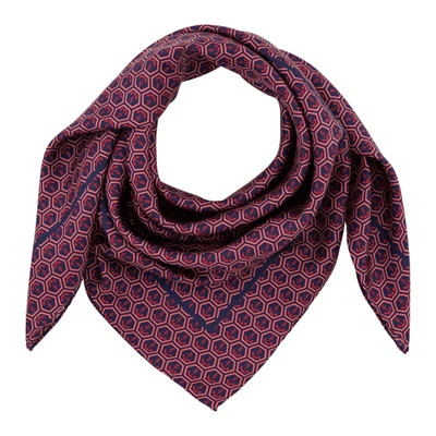 Vilebrequin Ancre De Chine Scarf In Silk Twill, Carre9 - Navy