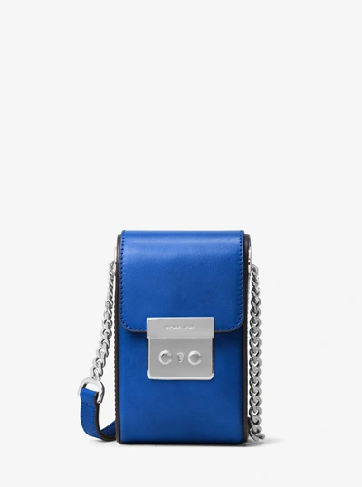 Michael Kors Scout Leather Crossbody In Electric Blue