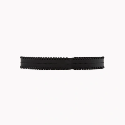 Theory Whipstitch Belt In Vachetta Leather - Black