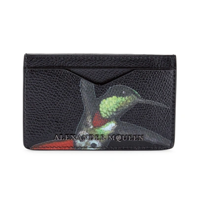 Alexander Mcqueen Textured Leather Card Case In Army Green