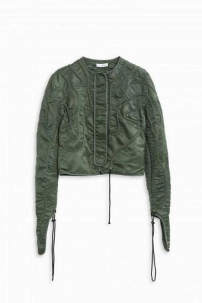 Jw Anderson Collarless Jacket In Military Green
