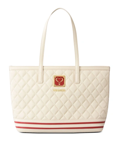 Moschino Love  Tote Bag In Ivory