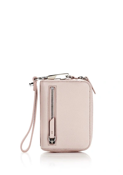 Alexander Wang Large Fumo Wallet In Soft Pebbled Pale Pink With Rhodium - Light Pink