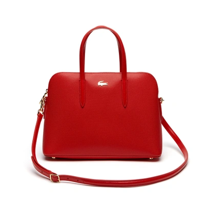 Lacoste Women's Chantaco Piqué Leather Bugatti Bag - High Risk Red