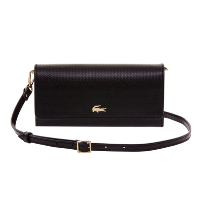 Lacoste Women's Chantaco Leather Crossover Wallet Clutch - Black