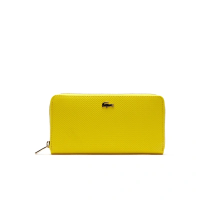 Lacoste Women's Chantaco Piqué Leather Zip Wallet - Empire Yellow