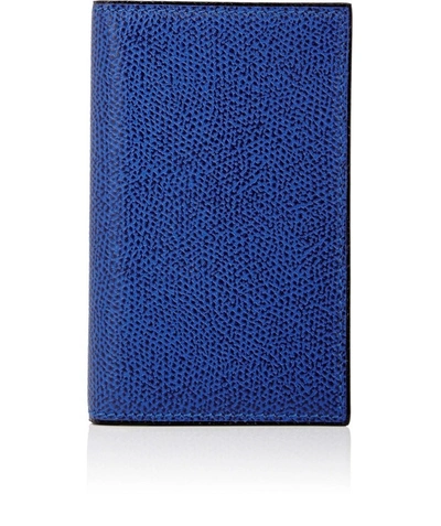 Valextra Folding Card Case In Blue