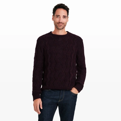 Club Monaco Alpaca Wool Cable Sweater In Carmine