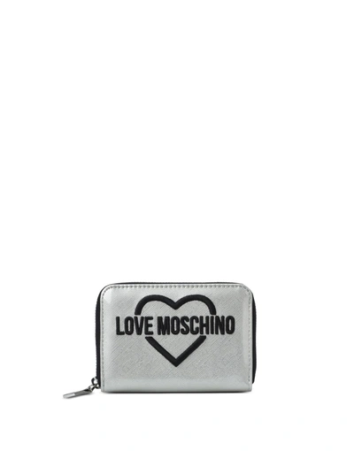 Moschino Love  Wallet In Silver