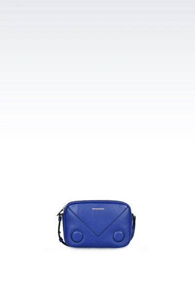 Emporio Armani Messenger Bag In Bright Blue