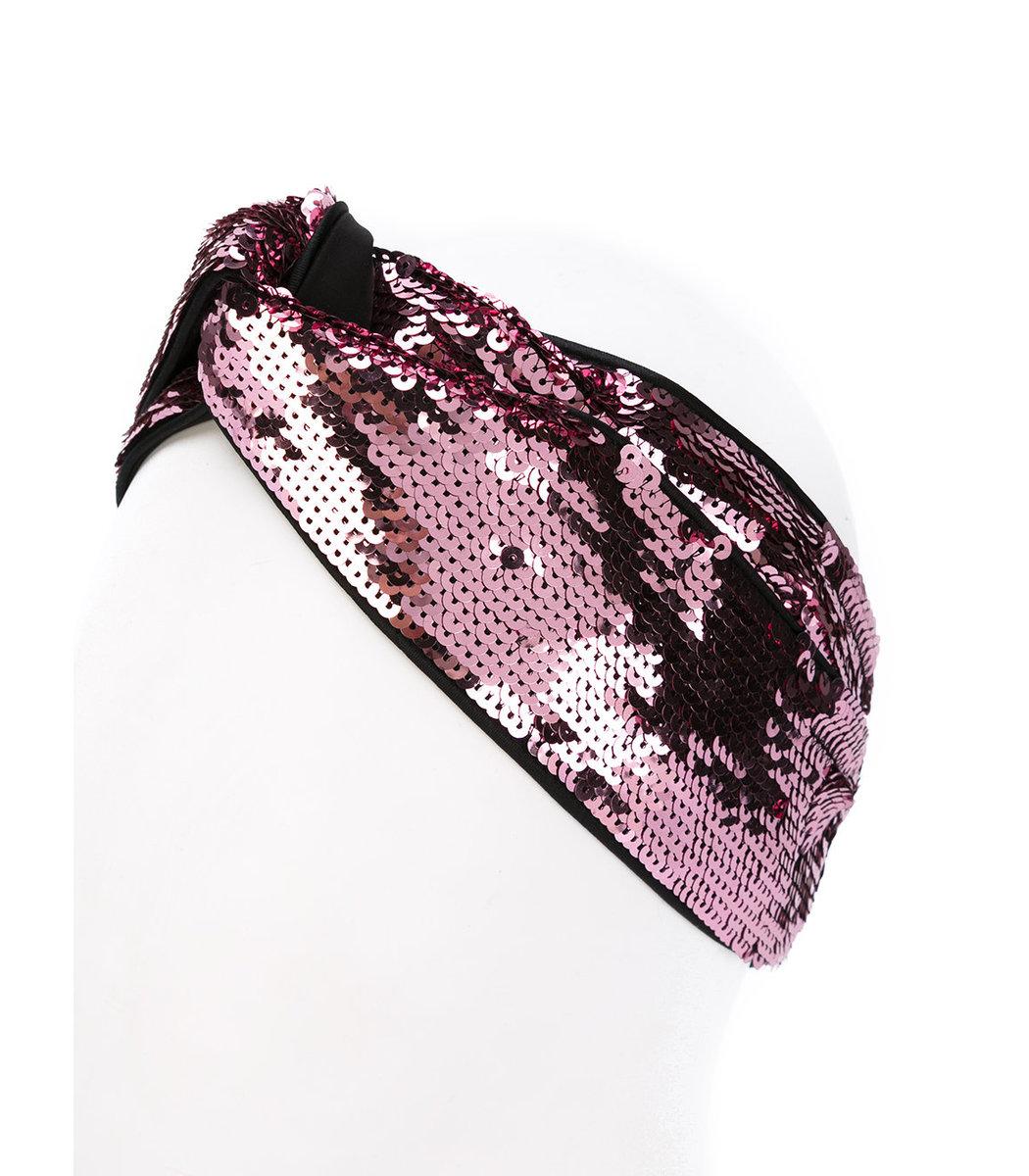Gucci Twisted Squined Tulle And Silk-satin Headband In Pink | ModeSens