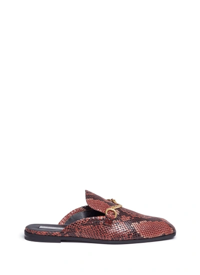 Stella Mccartney Python-effect Faux-leather Backless Loafers