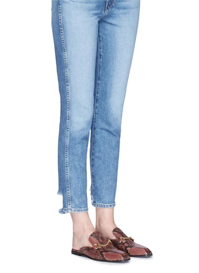 Stella Mccartney Python-effect Faux-leather Backless Loafers