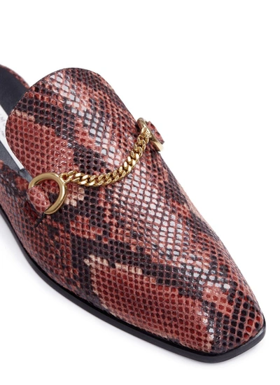 Stella Mccartney Python-effect Faux-leather Backless Loafers