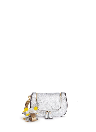 Shop Anya Hindmarch 'vere Circulus' Mini Geometric Leather Wristlet Clutch