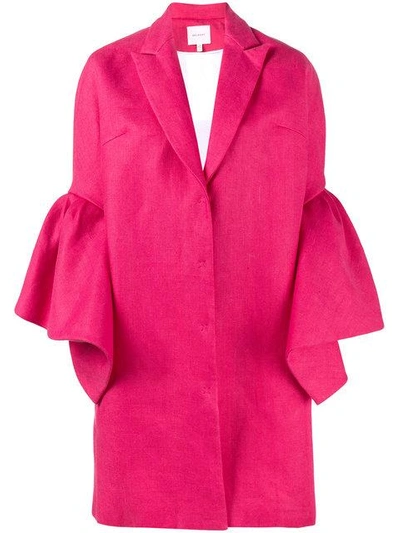 Shop Delpozo Bell Sleeve Single Breasted Coat In Pink