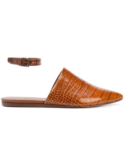 Jenni Kayne Crocodile Skin Effect Mules