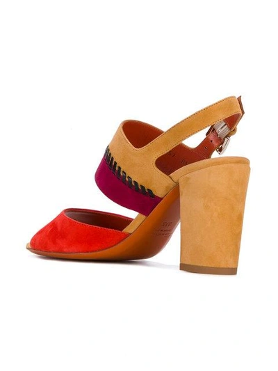 Shop Santoni Whipstitch Detail Sandals In Multicolour