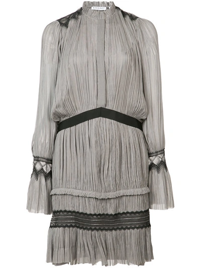 Vionnet Pleated Short Dress - Grey
