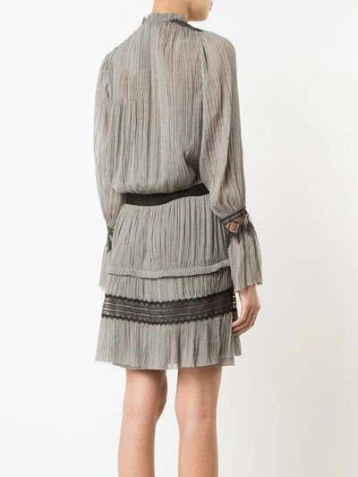 Shop Vionnet Pleated Short Dress - Grey