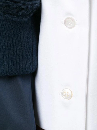 Shop Chalayan Cropped Cuff Detail Blouse - White