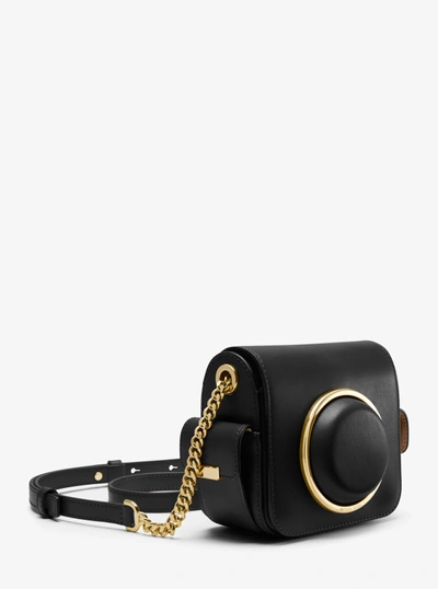 Michael Kors Scout Medium Leather Camera Bag In Black