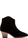 ISABEL MARANT Black Suede Dicker Ankle Boots