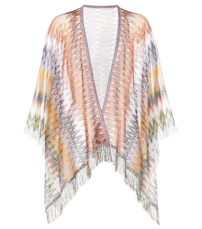 Missoni Knitted Cape In Light Piek