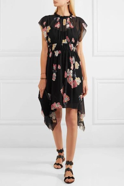 Shop Ulla Johnson Luisa Floral-print Silk-georgette Mini Dress
