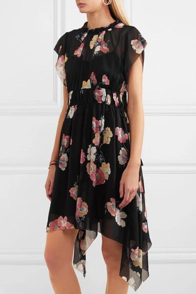 Shop Ulla Johnson Luisa Floral-print Silk-georgette Mini Dress