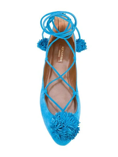 Shop Aquazzura 'sunshine' Ballerinas - Blue