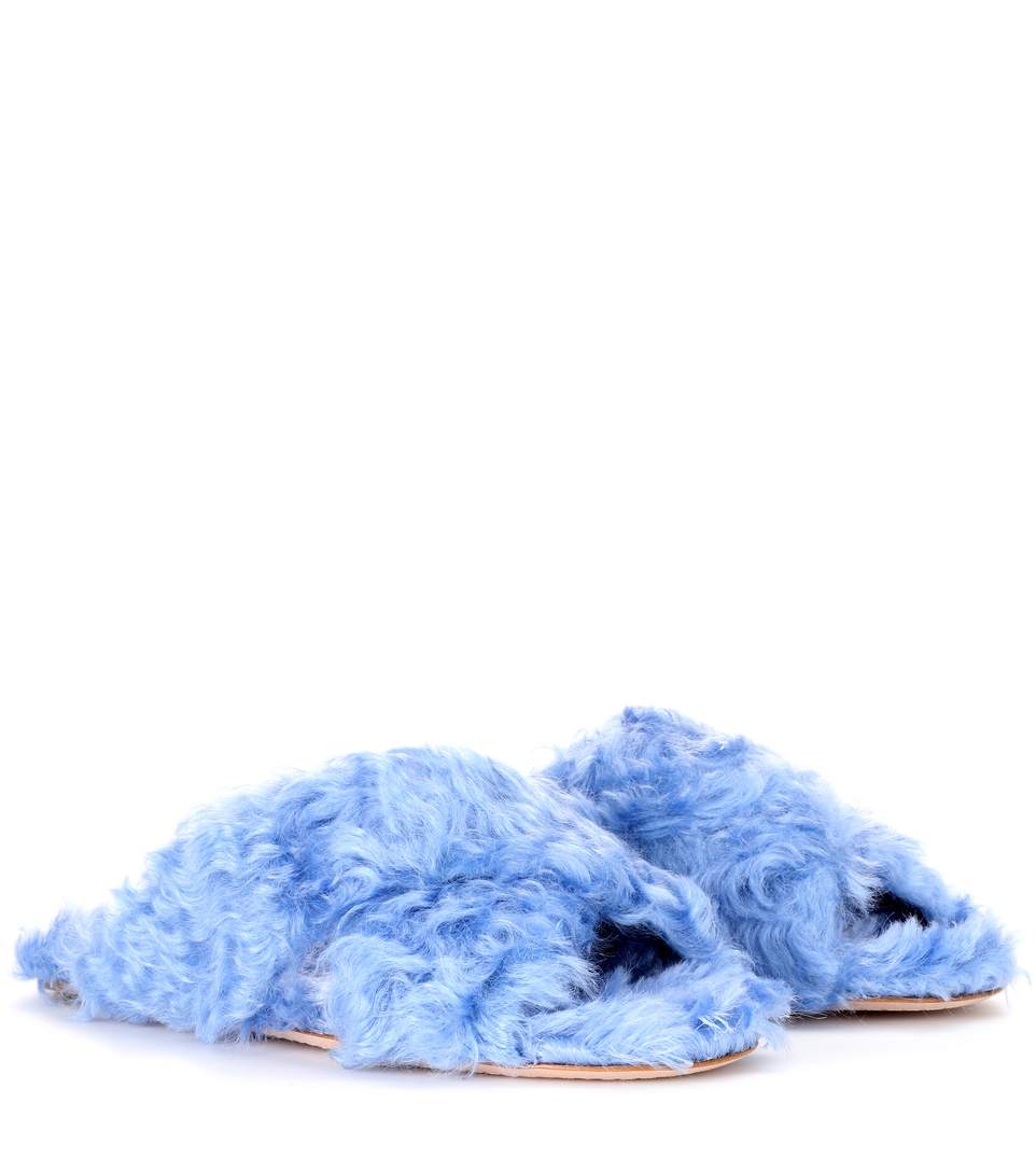 miu miu fur slides