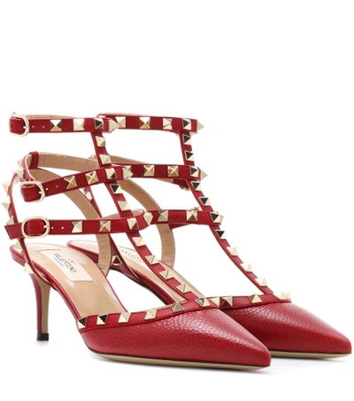 Shop Valentino Garavani Rockstud Leather Pumps