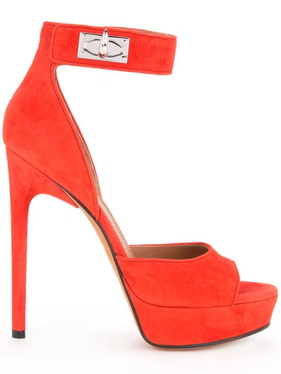 Givenchy Shark Lock Leather Platform Sandals