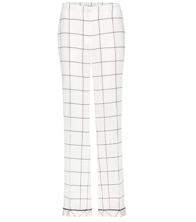 Valentino Silk Printed Trousers In White