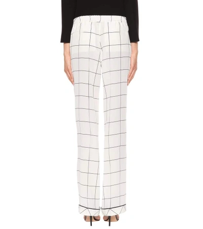 Shop Valentino Silk Printed Trousers In White