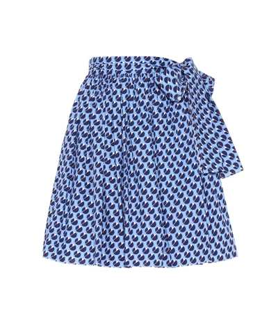 Miu Miu Exclusive To Mytheresa.com - Printed Cotton Skirt In Blue