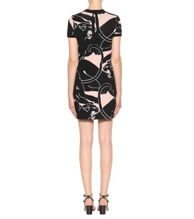 Shop Valentino Knitted Jacquard Dress In Wild Rose Ivory Llack
