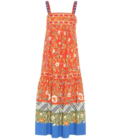 Shop Tory Burch Dayton Printed Cotton Dress In Samla Latik Flower