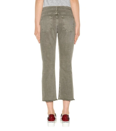 Shop Current Elliott The Kick Flared Jeans In Green