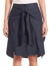 RAG & BONE Nadine Denim Tie-Front Skirt,0400093775769