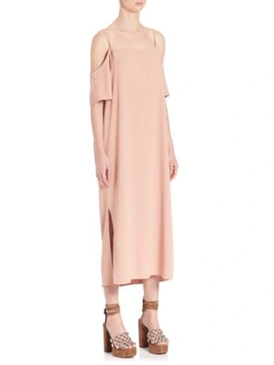 Alexander Wang Poly Crepe Off-the Shoulder Dress In Blush