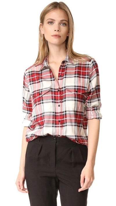 The Kooples Plaid Blouse In Red