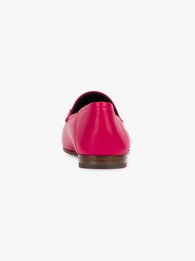 Shop Gucci Fuchsia Pink Brixton Leather Loafers In Pink/purple