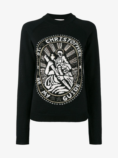 Shop Christopher Kane Saint Christopher Sweater In Black