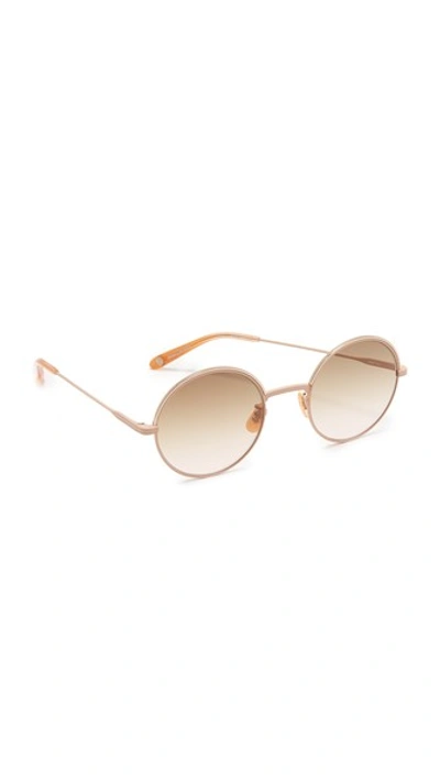 Garrett Leight Seville Sunglasses In Powder Beige/flat Mink