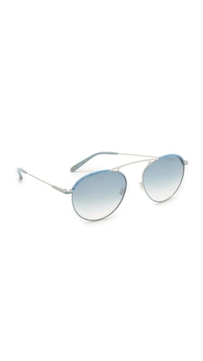 Garrett Leight Innes Denim Sunglasses In Denim/indigo Combo