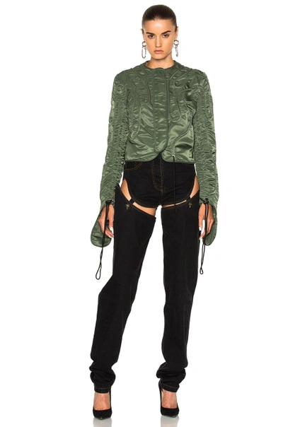 Shop Jw Anderson Cropped Corded Jacket In Green. In Military Green