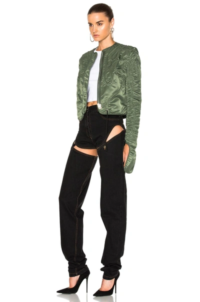 Shop Jw Anderson Cropped Corded Jacket In Green. In Military Green